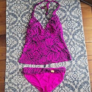 Jantzen Pink and Black Bikini Set
